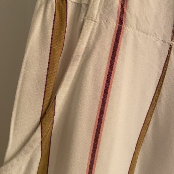 Wide Leg Cropped Boho Pants Back Pockets - Picture 4 of 5